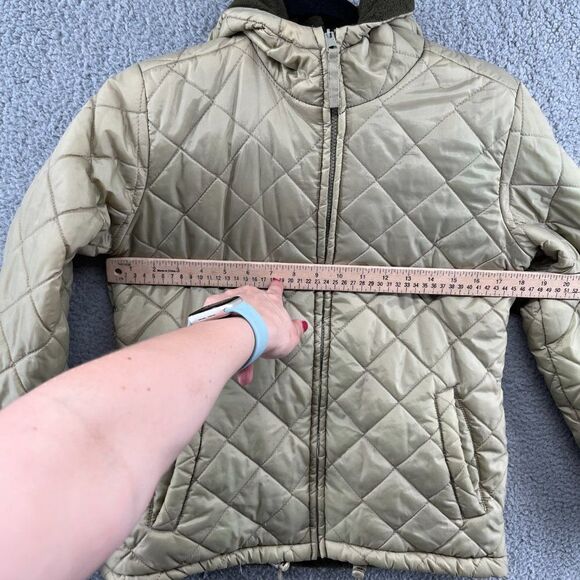 CX Diamond Quilted Fleece Lined Nylon Puffer Jacket Green - Picture 4 of 15